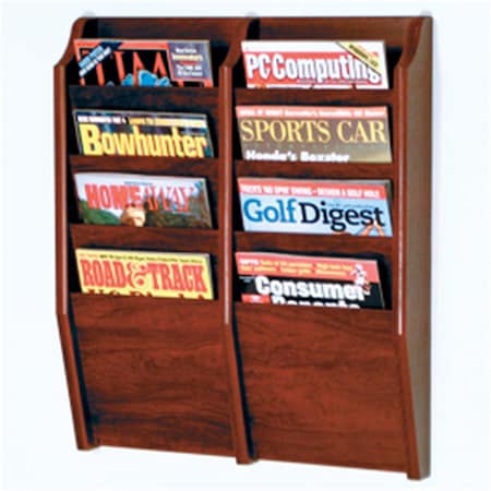 Wooden Mallet Cascade 8 Pocket Magazine Rack in Mahogany WO599425